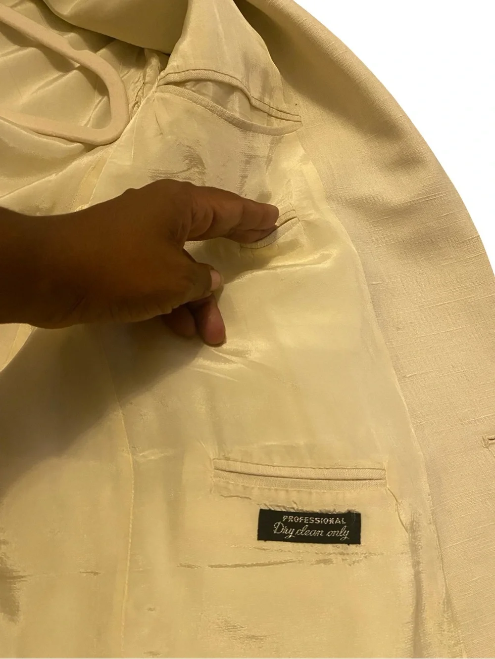 Classic Beige Double-Breasted Men's Blazer